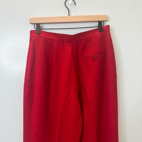 Jones New York Preppy 100% Pure New Wool Red Trouser Straight leg Pants size 12 - Picture 5 of 13